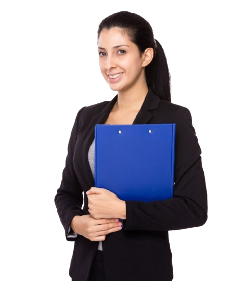 Professional looking at laptop with alarm clock
